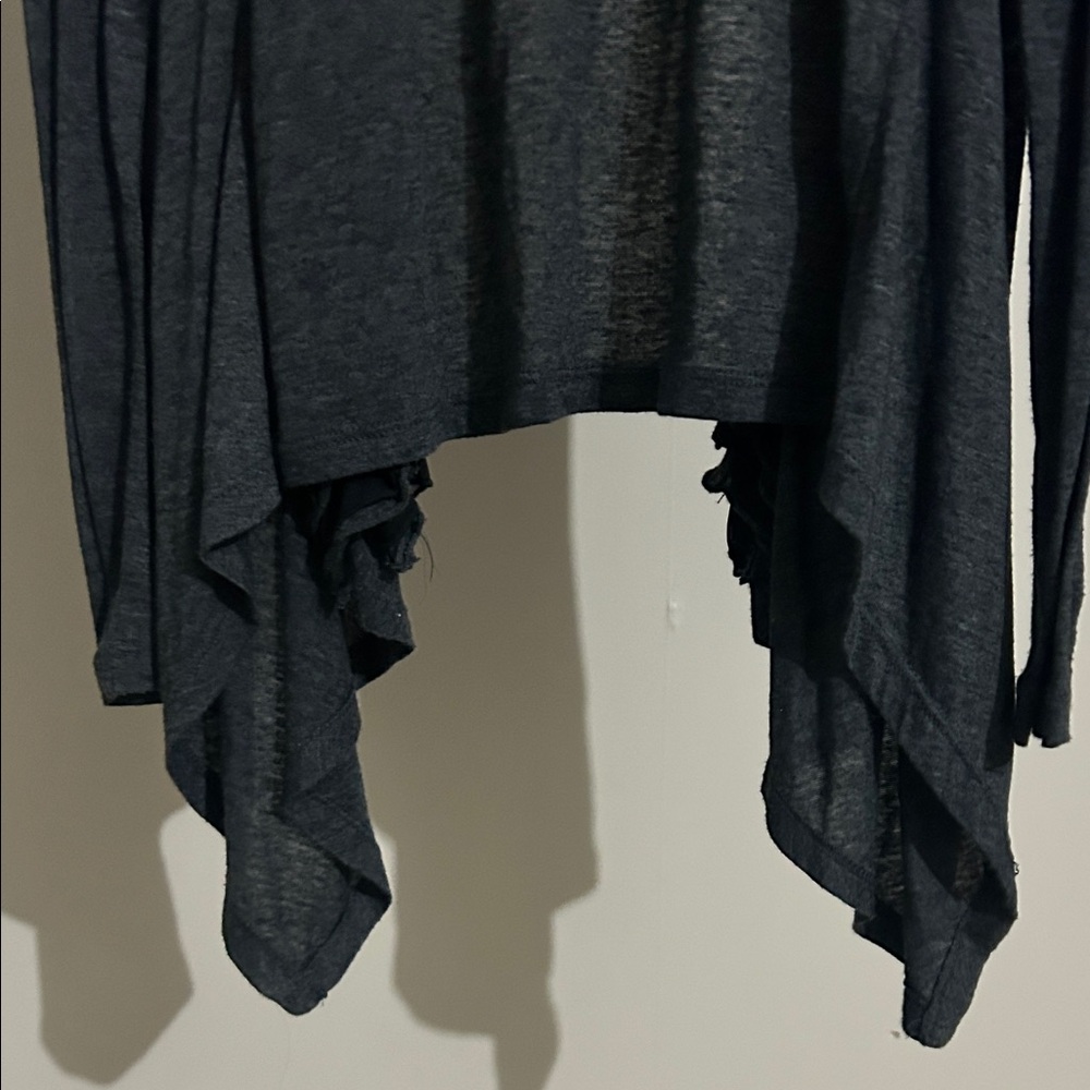 Dark Gray Ruffle-Trim Open Front Cardigan - Picture 7 of 10